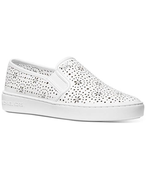 michael kors kane perforated slip on sneakers